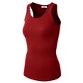 thumbnail image 2 of MBJ Womens Casual Basic Soft Active Fitted Rib U Neck Tank Top ( S - XL ), 2 of 4