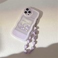 thumbnail image 3 of Compatible with iPhone 13 Case with Cute Purple Flower Floral Pattern Design Aesthetic Women Teen Girls Flower Lens Protection Case for iPhone 13 +Cha, 3 of 4
