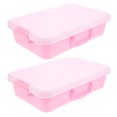 thumbnail image 2 of Boîte de Rangement Portable pour Jouets d'Enfants avec Couvercle en ABS Rose pour Usage Domestique Bac à Sable Portatif 2 Pcs, 2 of 9
