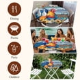 thumbnail image 7 of Sunflowers Chickens Round Tablecloth, Fitted Table Cover with Elastic for 45"-54" Round Tables, Farms Animal Wooden Grain Cabin Table Cloth Outdoor Indoor Dinning Party Waterproof Tablecloths, 7 of 7