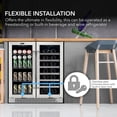 thumbnail image 6 of Whynter BWB-3388FDS/BWB-3388FDSa 30″ Built-In French Door Dual Zone 33 Bottle Wine Refrigerator 112 Can Beverage Center, 6 of 14