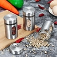 thumbnail image 1 of Spice Shaker 304 Stainless Steel Glass Seasoning Box Adjustable Spice Adjustable Kitchen Toothpick Pepper Jar, 1 of 8