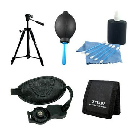 Special 5 pc Accessory Bundle Kit Tripod Lens Cleaning Kit Professional Blower 60â tripod Memory Card Wallet Wrist Grip Strap for Canon Nikon Sony & other Digital Digital SLR Cameras