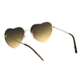thumbnail image 4 of Womens Rimless Tie Dye Oceanic Gradient Lens Heart Sunglasses Gold Brown, 4 of 4