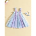 thumbnail image 2 of Bagilaanoe Toddler Baby Girl Summer Dress Stars Print Sleeveless A-line Princess Dresses 12M 18M 24M 3T 4T 5T Kid Patchwork Tulle Skirt, 2 of 8