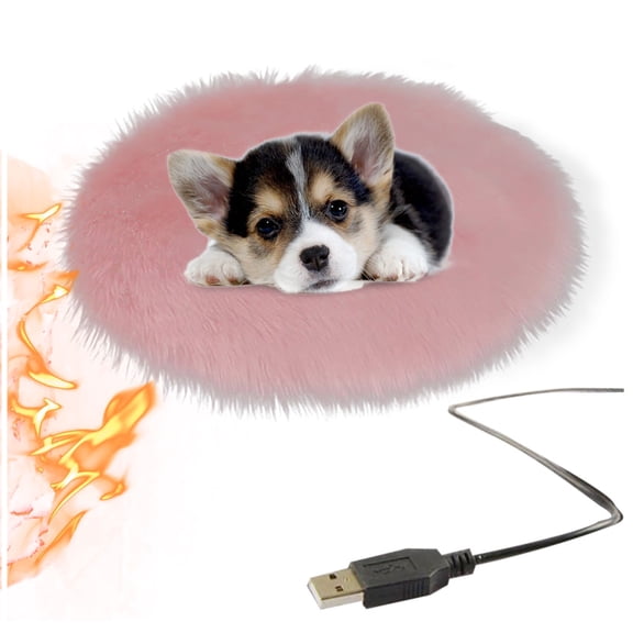 Pet Electric Heating Pad, USB Charging Heated Mat with Constant Temperature - Plush Indoor Warming Pad for Cats, Dogs, Puppies, Kittens in Winter