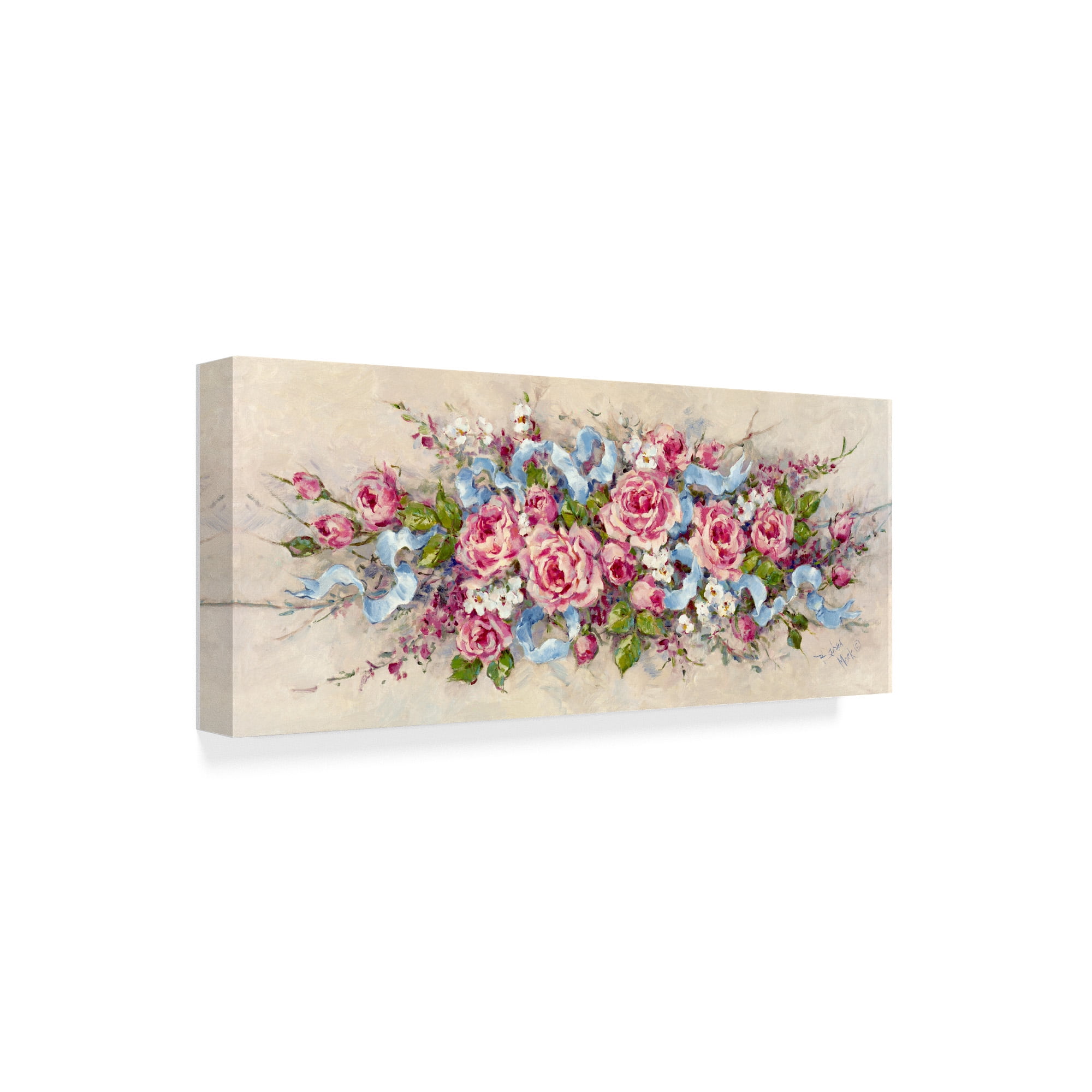 Trademark Fine Art 'Ribbons And Roses' Canvas Art by Barbara Mock