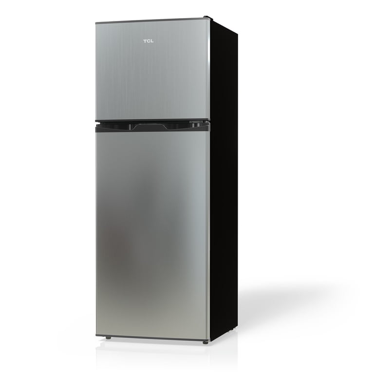 TCL Silver Compact Two Door Refrigerator with Freezer for Kitchen