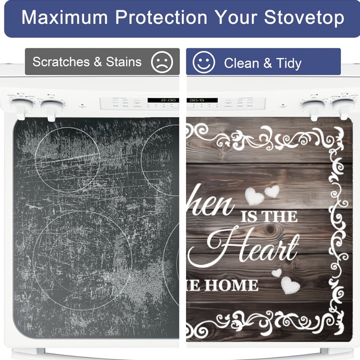 Woveruco Ornate Tree Design Stove Cover Protector, Heat-Resistant Cooktop Cover Noodle Board for Electric/Gas/RV Stove, 28.3 x 20.4 Inches
