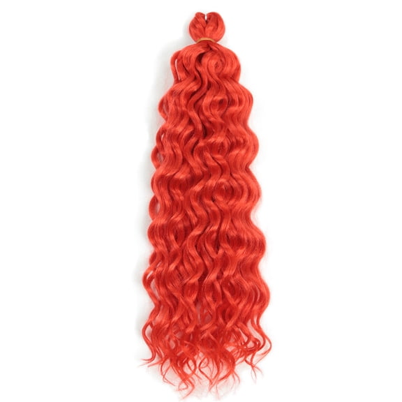 ERDOUY 6 Packs 18 Inch Synthetic Deep Twist Crochet Hair, Bohemian Crochet Braids with Deep Wave for Braiding Extensions,Orange