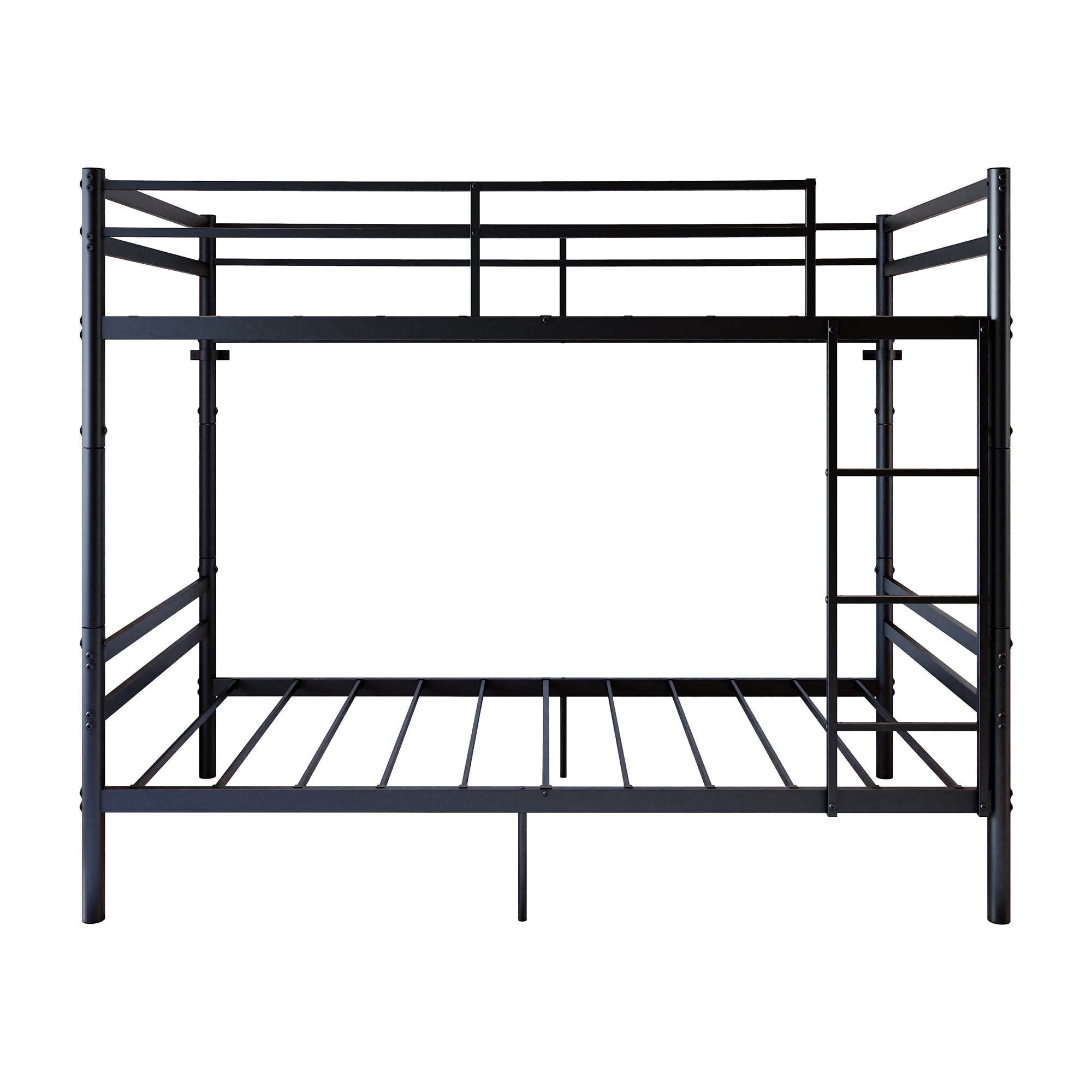 Aukfa Twin over Twin Metal Bunk Bed, Convertible Bunk Bed Frame Separates into 2 Twin Beds, Space-Saving, Black