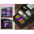 thumbnail image 2 of Enhomee L Shaped Desk, Gaming Desks with Power Outlet & LED Light Computer Deskwith Drawers & Storage Shelves Black, 2 of 9