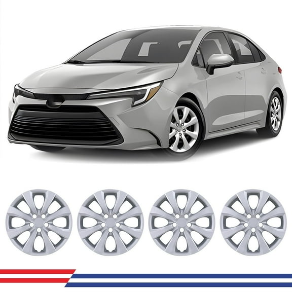 16" Set Of 4 Hubcaps Wheel Rims Cover Fit for 2009-2025 TOYOTA COROLLA/2023-2025 TOYOTA COROLLA HYBRID/2009-2014 TOYOTA MATRIX Compatible With Steel Wheels Snap On Installation(16-Inch,Lacquer)