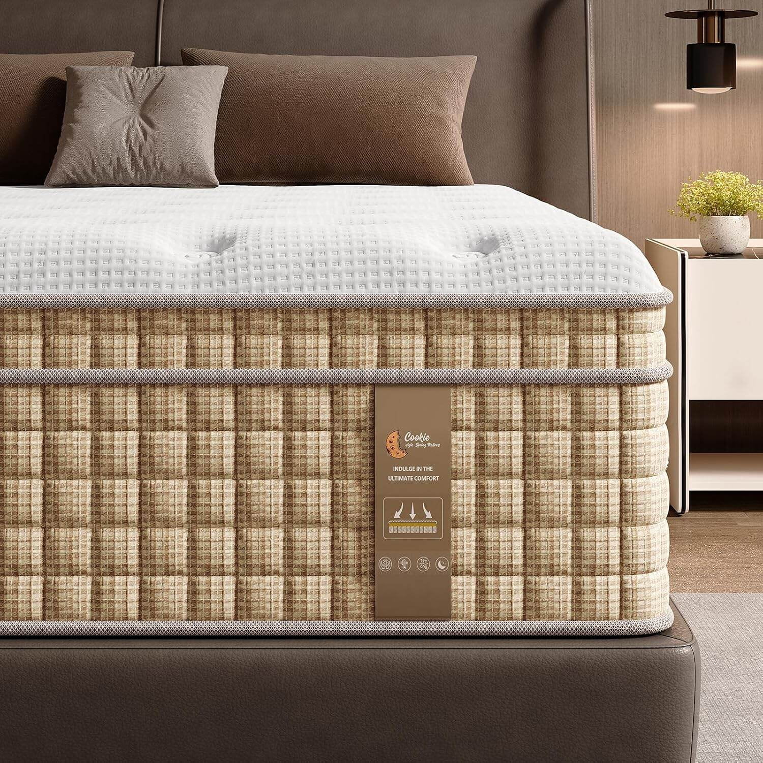 Memory Foam Mattresses Queen Mattress 14 Inch, 7-Zone Contouring Bed in a Box,Firm Hotel Collection Hybrid Mattresses with Extra Lumbar & Shoulder Support,Hybrid Mattresses