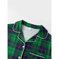 thumbnail image 4 of Family Matching Christmas Pajamas Plaid Long Sleeve Tops and Pants Sleepwear Set, 4 of 10