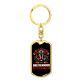 thumbnail image 4 of Brotherhood Forced By Fire Stainless Steel or 18k Gold Premium Swivel Dog Tag Keychain, 4 of 10