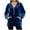 Blue, variant on FAIWAD Hoodies for Women Velour Long Sleeve Half Zip Hooded Pullover with Pockets Casual Loose Velvet Sweatshirt