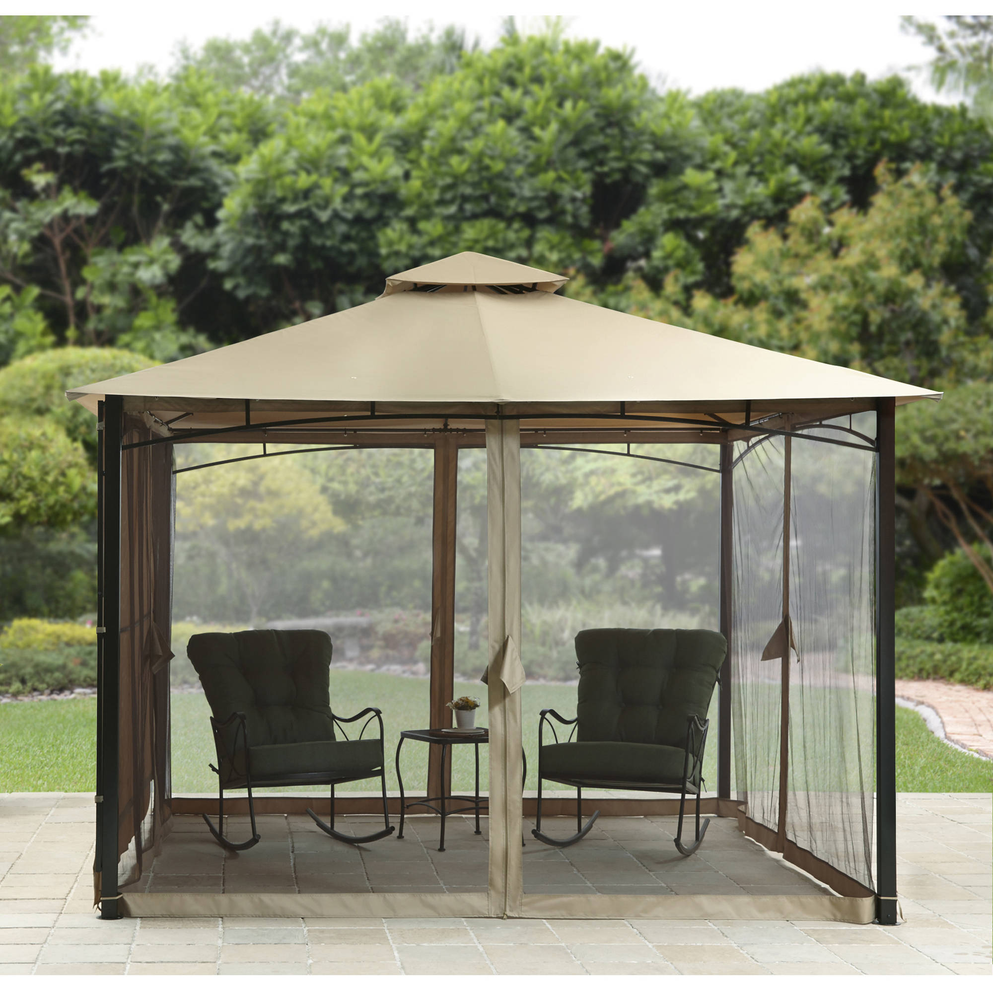 Better Homes & Gardens Canal Drive 11' x 11' Cabin Style Gazebo with Adjustable Side - image 2 of 4