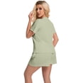 thumbnail image 3 of DAKIMOE Womens Pajamas Set, 2 Piece Ribbed Knit Pjs Short Sleeve Sleepwear Set Soft Pj Lounge Sets, 3 of 5