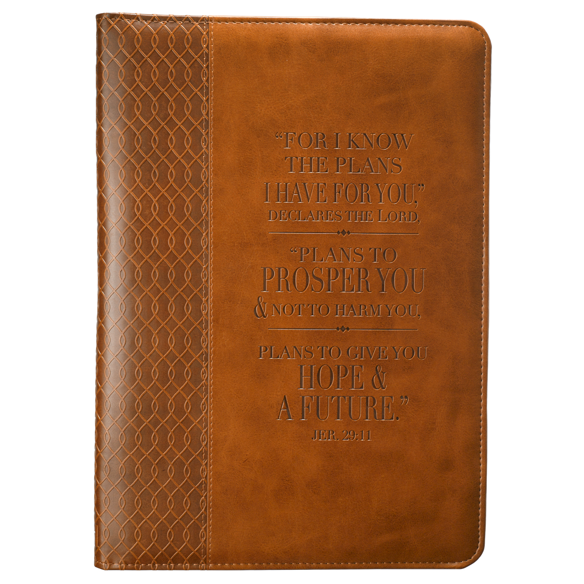 Christian Art Gifts Classic Handy-sized Journal for I Know The Plans Jeremiah 29:11 Bible Verse Inspirational Scripture Notebook with Ribbon 240 Ruled Pages, 5.7" x 7", Tan - image 5 of 6