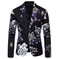 thumbnail image 3 of Traje pequeño para hombre con solapa y estampado floral y tendencia de corte entallado de moda para caballero de otoño e invierno, 3 of 5