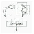 thumbnail image 4 of H180 22"-32"Double Monitor Desk Holder Arm Gas Spring Full Motion LCD TV Mount 2-12kg Ergonomica Dual Arm Clamp Bracket ,Easy to Setup, 4 of 7