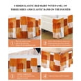 thumbnail image 6 of Orange White Color Block Bed Skirt King Size 18 Inch Drop, Paint Gradient Square Graffiti Wrap Around Dust Ruffle Bedskirts, Wrinkle & Fade Resistant Easy Fit Bedskirt with Adjustable Elastic, 6 of 8