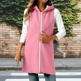 thumbnail image 3 of Gytharion Sherpa Fleece Vests for Women Winter Soft Comfy Sleeveless Plush Cardigan Jacket Fashion Solid Open Front Long Vest Coat Lightweight Loose Full Zip Up Outerwear with Hood, 3 of 5