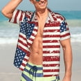 thumbnail image 5 of Yiaed Vintage American Flag Print Hawaiian Shirt for Men Short Sleeve Button Down Shirts Beach Shirts for Men-Large, 5 of 5