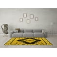thumbnail image 3 of Ahgly Company Indoor Square Abstract Yellow Modern Area Rugs, 4' Square, 3 of 4