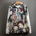 thumbnail image 4 of Demon Slayer Family Adult Sweater Pullover Hoodie 3D Printed Loose Hooded Long Sleeved Jackets Tops, 4 of 8