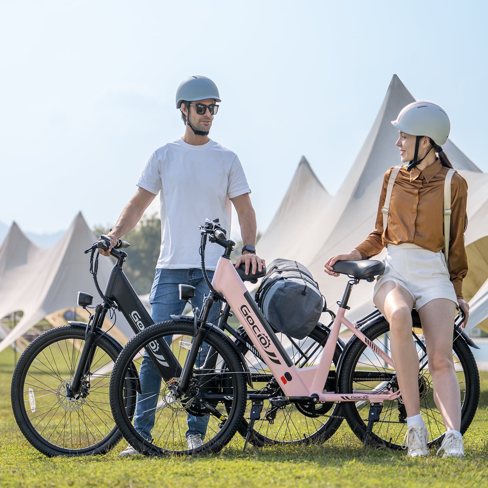 Gocio 26" x 2.1" Electric Bike for Adults, 500W Commuter Ebike, 48V 720wh Built-in Battery, 5 Riding Modes, Max 60 Miles, LCD, Lockable Front Suspension Step Thru E Bikes UL 2849