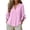 Hot Pink, variant on Linen Tops for Women Ruffle 3/4 Sleeve Blouse V Neck Button Up Shirt Loose Plain Elegant Blouses Casual Smart Dressy Top Plus Size Tunic Tops