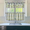 thumbnail image 2 of Kitchen Curtains 24 Inch Short - 3 Panel Set, Rod Pocket Window Curtain with Boho Cactus and Succulent Art, 100% Polyester for Farmhouse, Cafe, Kitchen, Bedroom, Easy Wash, 2 of 3