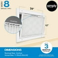 thumbnail image 2 of Simply Filters 12x24x4 MERV 8, MPR 600, AC Furnace HVAC Air Filter (2 Pack), 2 of 8