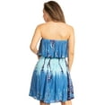 thumbnail image 2 of Sakkas Tami Women's Strapless Short Sun Dress Smock Elastic Casual Boho Summer - Blue - S/M, 2 of 5