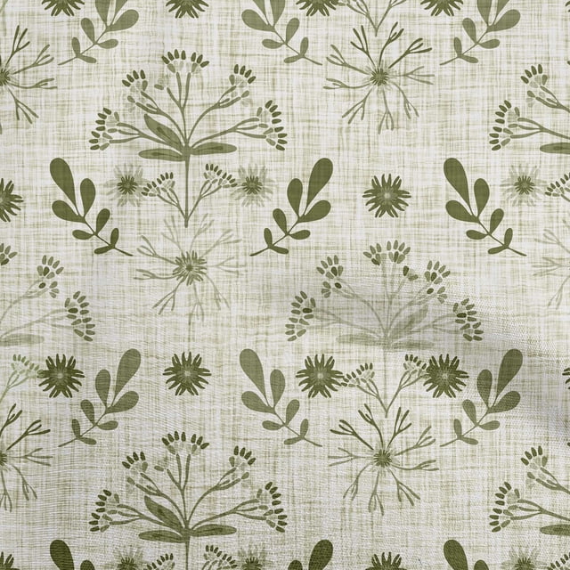 oneOone Tissu Polyester Spandex Vert Clair Matériel de Robe Florale Tissu Imprimé Tissu au Mètre 56 Pouces de Large