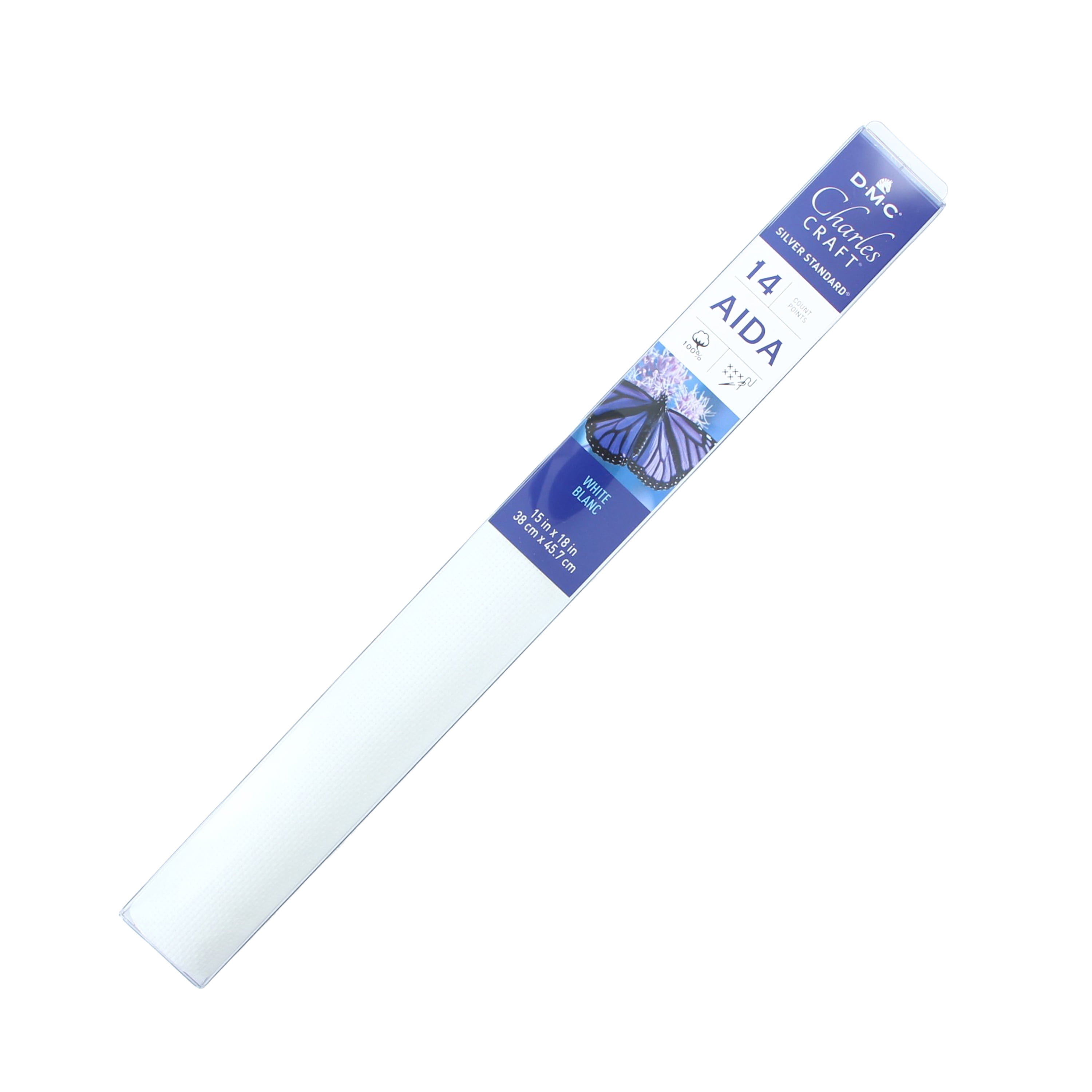 DMC CHARLES CRAFT Cotton Aida 11ct – White, 15" x 18" (38.1 x 45.7cm)