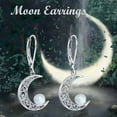 thumbnail image 3 of Coachuhhar Celtic Moon Earrings 925 Sterling Silver Crescent Opal Leverback Earrings Hypoallergenic Earrings Opal Jewelry Gifts for Women, 3 of 7