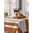 thumbnail image 6 of Burnt Orange Grey Stripe Table Cloth, Farmhouse Minimalist Striped Waterproof Tablecloth for Rectangle Tables, Reusable Washable Fabric Table Cover for Restaurant Kitchen Dining Tables 52"x70", 6 of 6