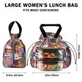 thumbnail image 5 of Pioneer Flower Drawstring Lunch Bag Women - Drawstring Lunch Bag Insulated for Work Office - Stain-Resistant Large Lunchbags for Women with Multi-Pockets, 5 of 6