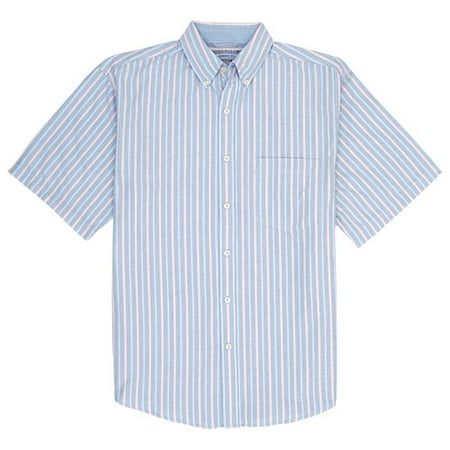Faded Glory - Big Men's Sky Stripe Short-Sleeved Oxford Shirt