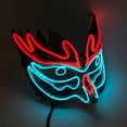 thumbnail image 3 of Halloween Mask Novelty Half Face Owl Design LED Light up Party Mask Costume Mask, 3 of 10