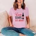 thumbnail image 1 of Cadeau de Saint-Valentin pour Femmes Mode Col Rond Imprimé T-shirt à Manches Courtes Décontracté Ample Hauts, 1 of 8