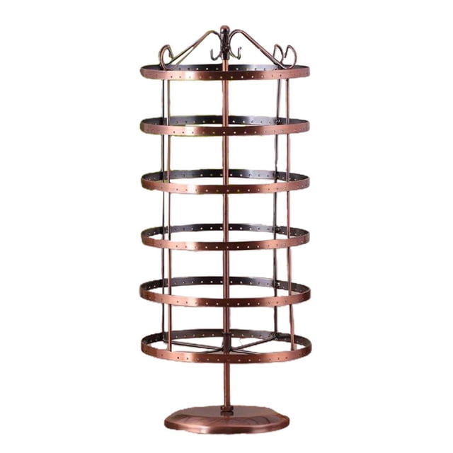 Rotating 6 Layers Studs Ears Display Stand Jewelry Hanging Rack 288-Hole