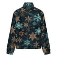 thumbnail image 6 of Jackets for Women Winter Coat Jackets Flannel Stand Collar Jacket(Set of Color Snowflakes Christmas,Size:S-4XL), 6 of 7