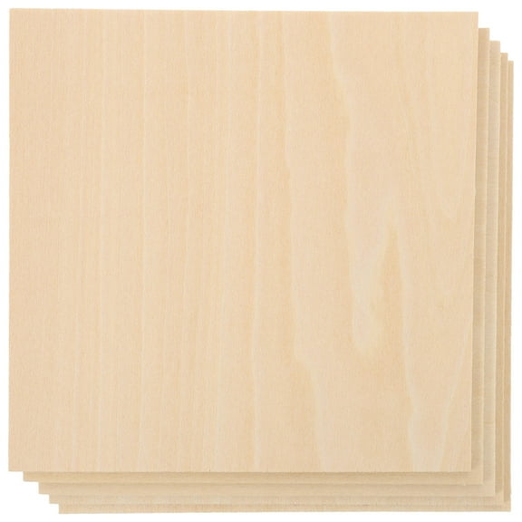 Toyvian 5Pcs Plain Hardwood Wood Planks Light Brown Blank Boards for Handcraft and Painting