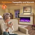 LUXOAK 40" 3 Sided Electric Fireplace of Tempered Glass Panels & Log