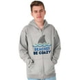 thumbnail image 5 of Beaches Be Crazy Funny Swimming Shark Zip Up Hoodie Men's Women's Brisco Brands L, 5 of 6