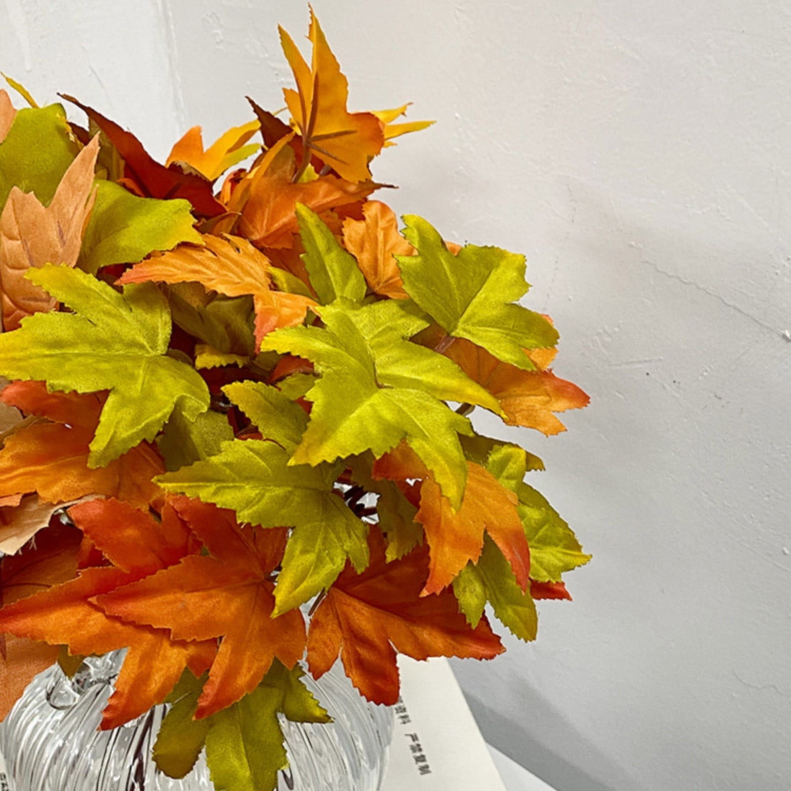 Winter Vase Filler Baskets with Artificial Flowers Maple Leaf Bundle  Thanksgiving Home Decoration Green Cutting Ornaments Autumn Maple Flowers  from